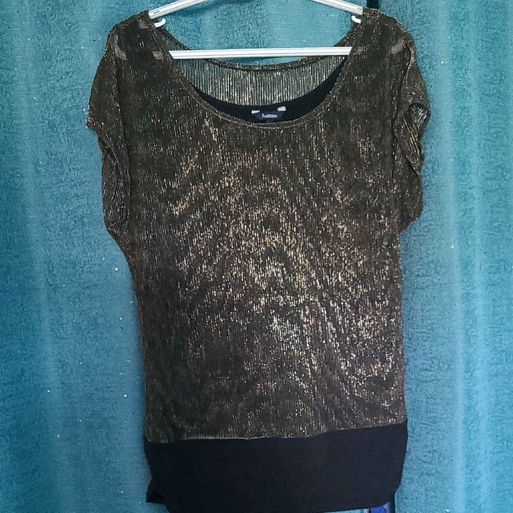Elegant Black and Gold Shimmery Women's Top